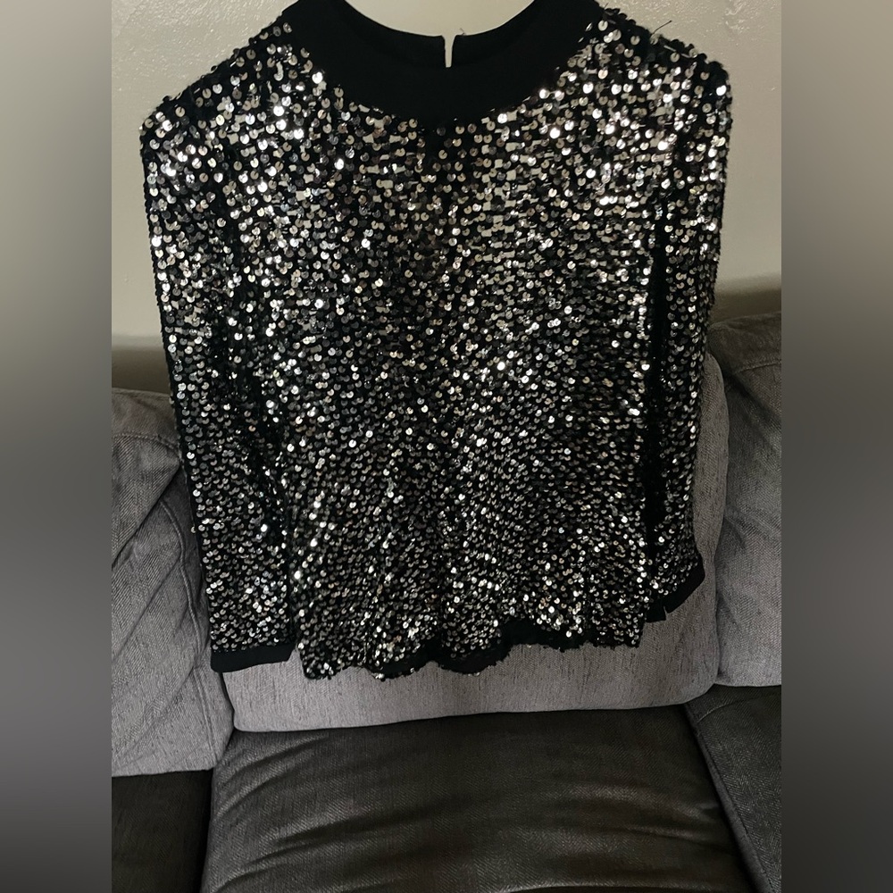 Lee Jordan Black Sequin Top